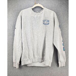 Ron Jon Surf Shop Men's S Gray Fleece Cotton Blend Crewneck Pullover Graphic